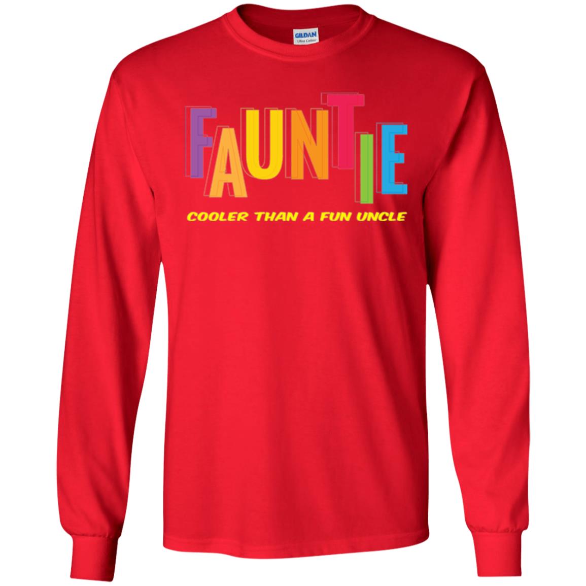 Aunt T-shirt Fauntie Cooler Than A Fun Uncle Red