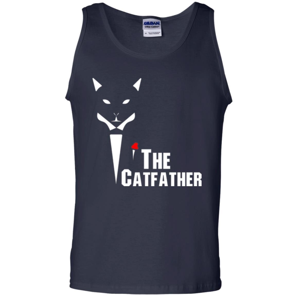 Cat Dad Lover T-shirt The Catfather T-shirt Navy
