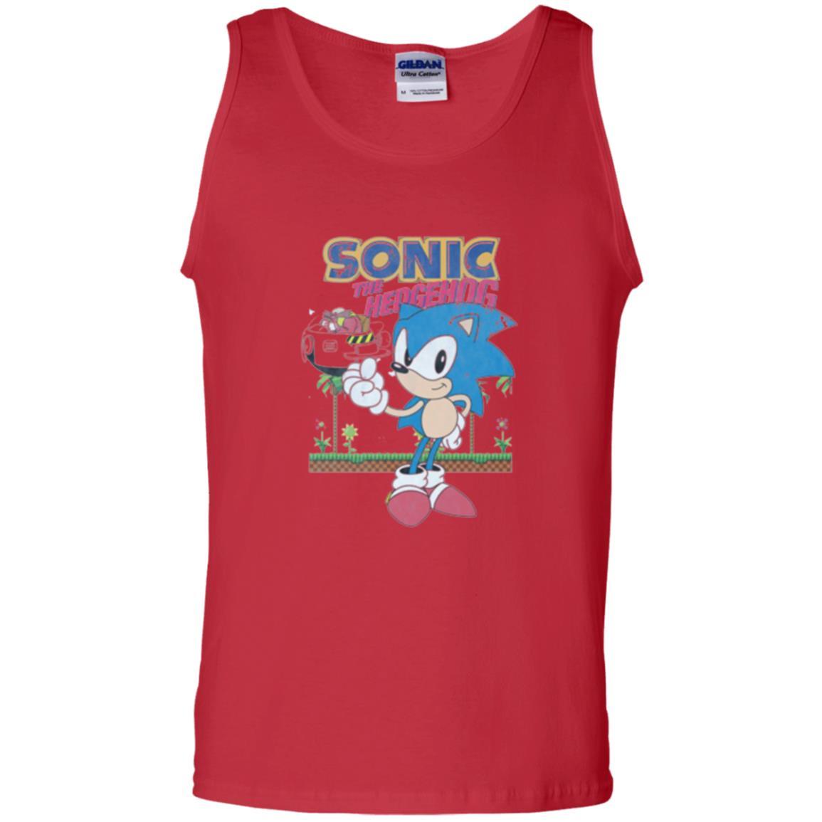 Gamer T-shirt Sega Sonic The Hedgehog Battles Dr. Eggman Robotnik Red