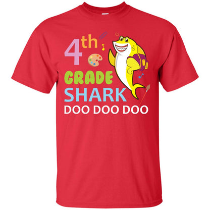 4th Grade Shark Doo Doo Doo Back To School T-shirt Red