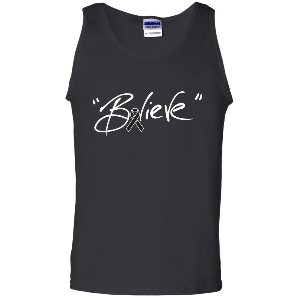 Melanoma Cancer Awareness Shirt Black Ribbon Believe Black