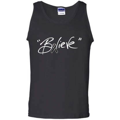 Melanoma Cancer Awareness Shirt Black Ribbon Believe Black