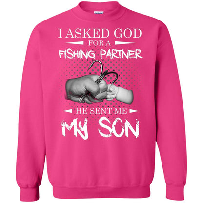 Fishing Daddy Shirt I Asked God For A Fishing Partner He Sent Me My Son Heliconia
