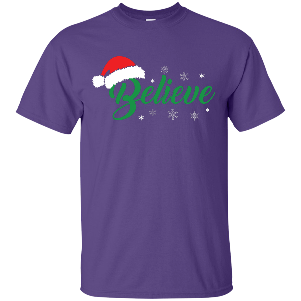 Christmas T-Shirt Believe In Santa Purple