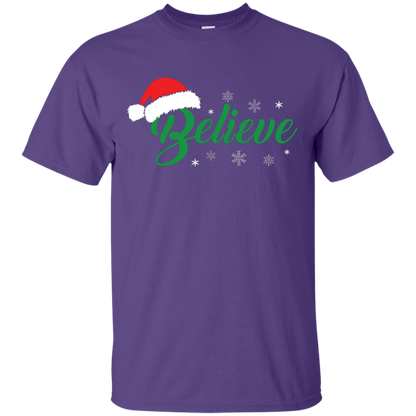 Christmas T-Shirt Believe In Santa Purple