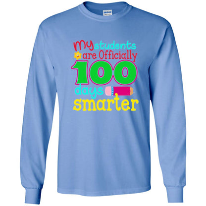 Teacher T-shirt My Students Are Officially 100 Days Smarter Carolina Blue