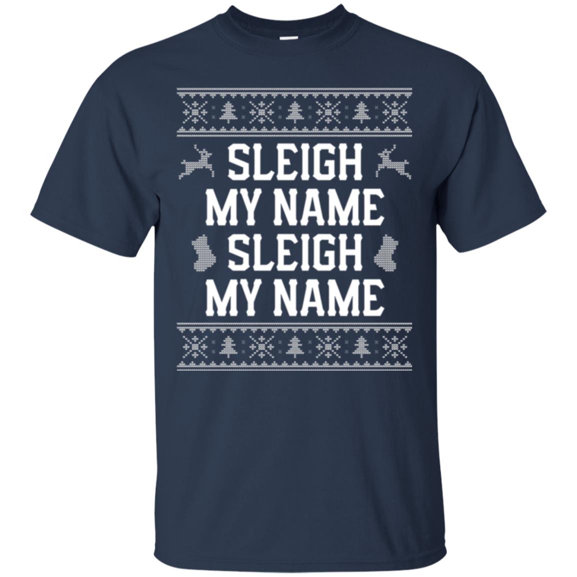 Christmas T-shirt Sleigh My Name Navy