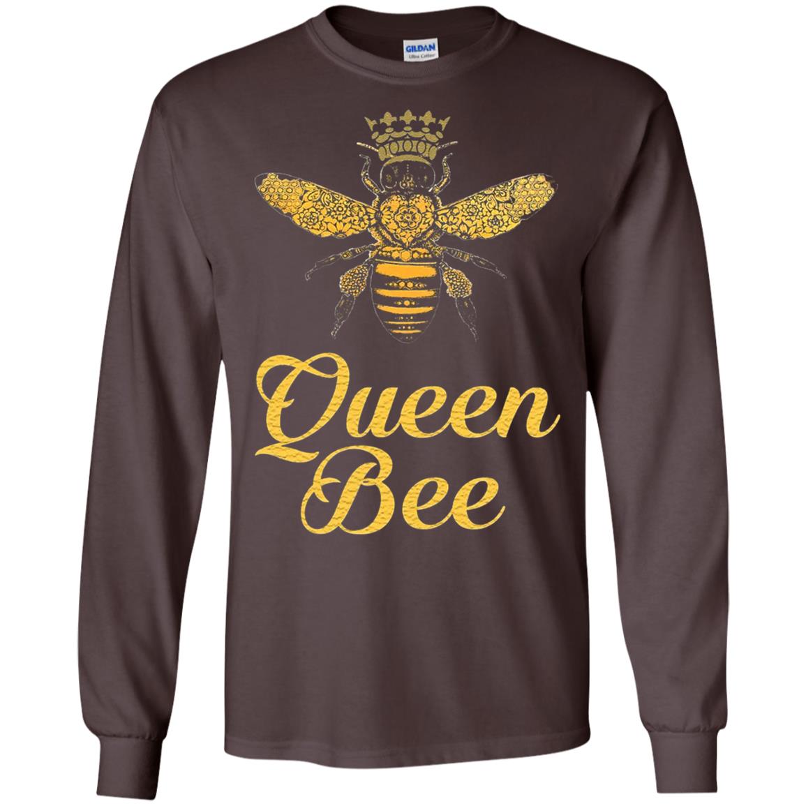 Bee Lover T-shirt Queen Bee Crown T-shirt Dark Chocolate