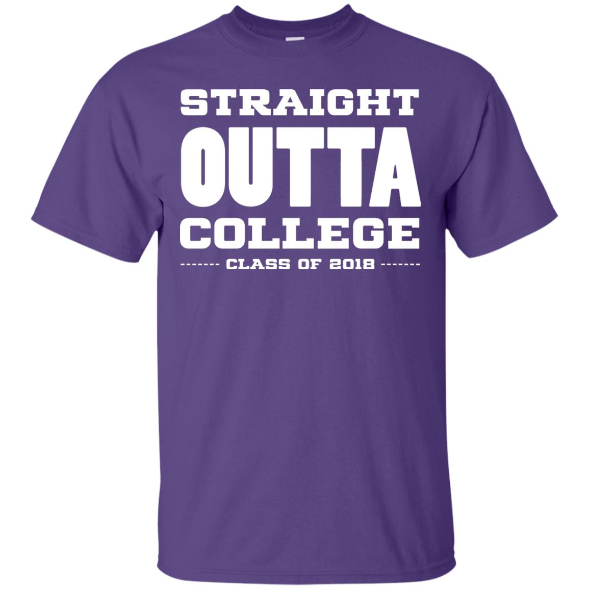 Straight Outta College Class Of 2018 Graduation Shirt Purple