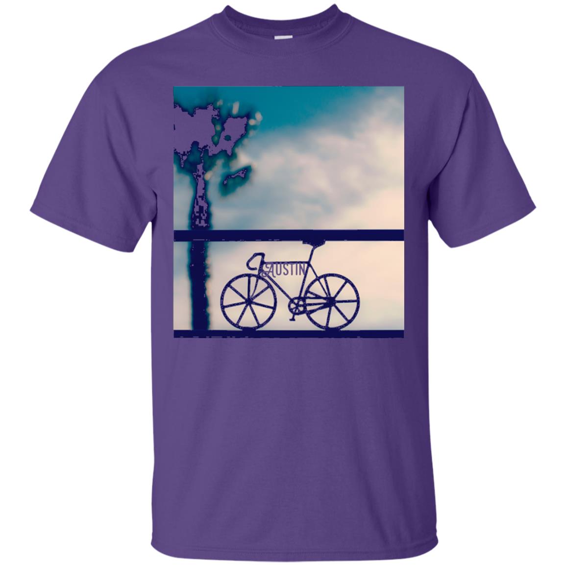 Biking In Austin T-shirt Purple