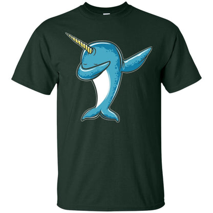 Dabbing Narwhal T-shirt Forest Green