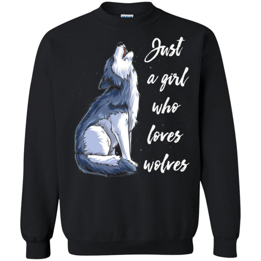 Wolves Lovers T-shirt Just A Girl Who Loves Wolves Black