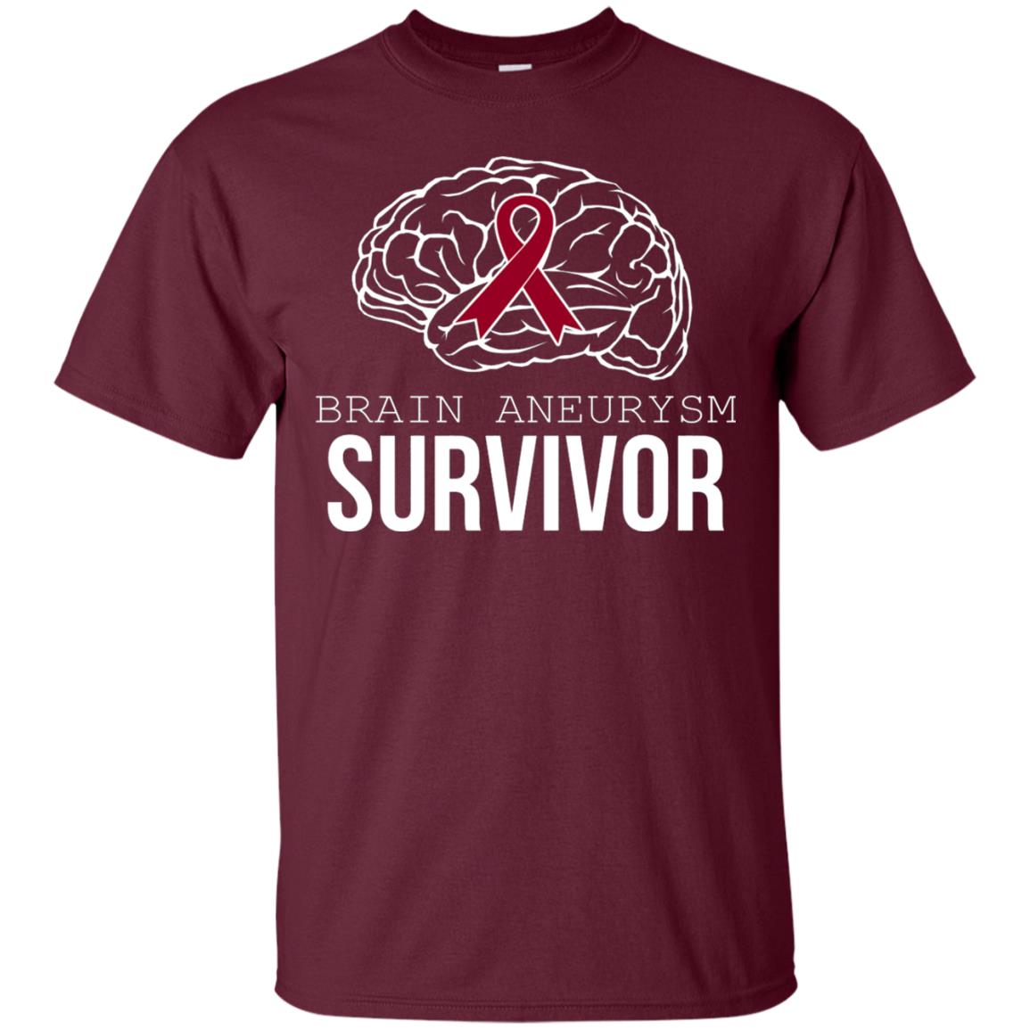 Brain Aneurysm Survivor T-shirt Maroon