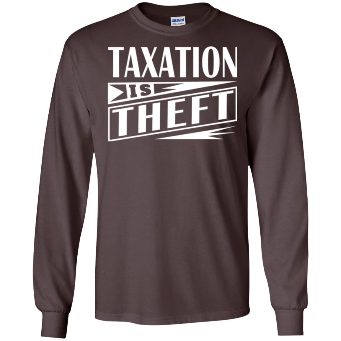 Taxation Is Theft Libertarian Anarchist T-shirt Dark Chocolate