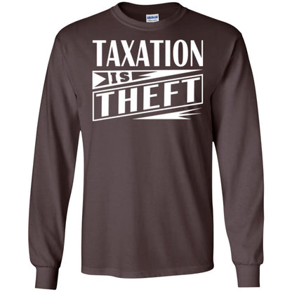 Taxation Is Theft Libertarian Anarchist T-shirt Dark Chocolate