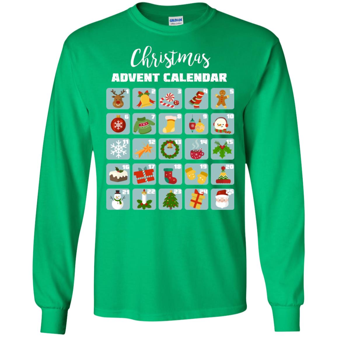 Christmas Calendar December 2018 Gift Shirt Irish Green