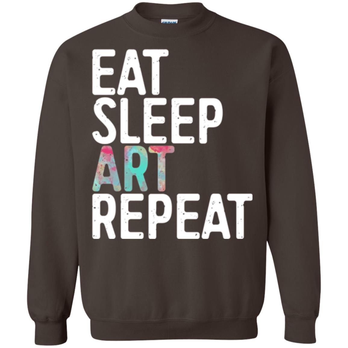 Art Lover T-shirt Eat Sleep Art Repeat Dark Chocolate