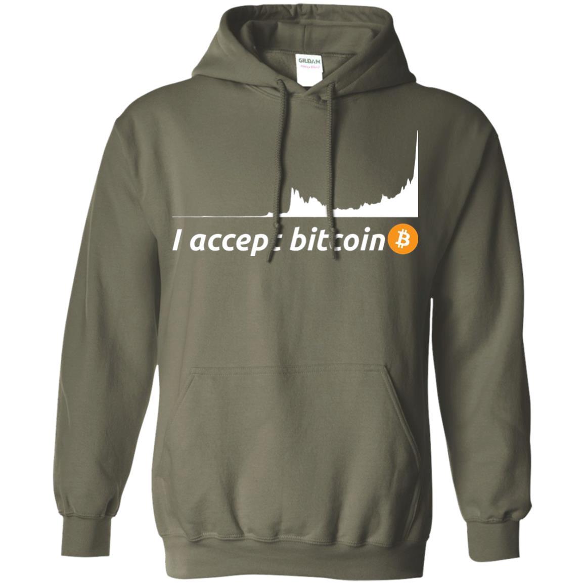 Cryptocurrency T-shirt I Accept Bitcoin Military Green