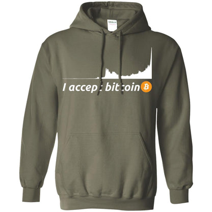 Cryptocurrency T-shirt I Accept Bitcoin Military Green