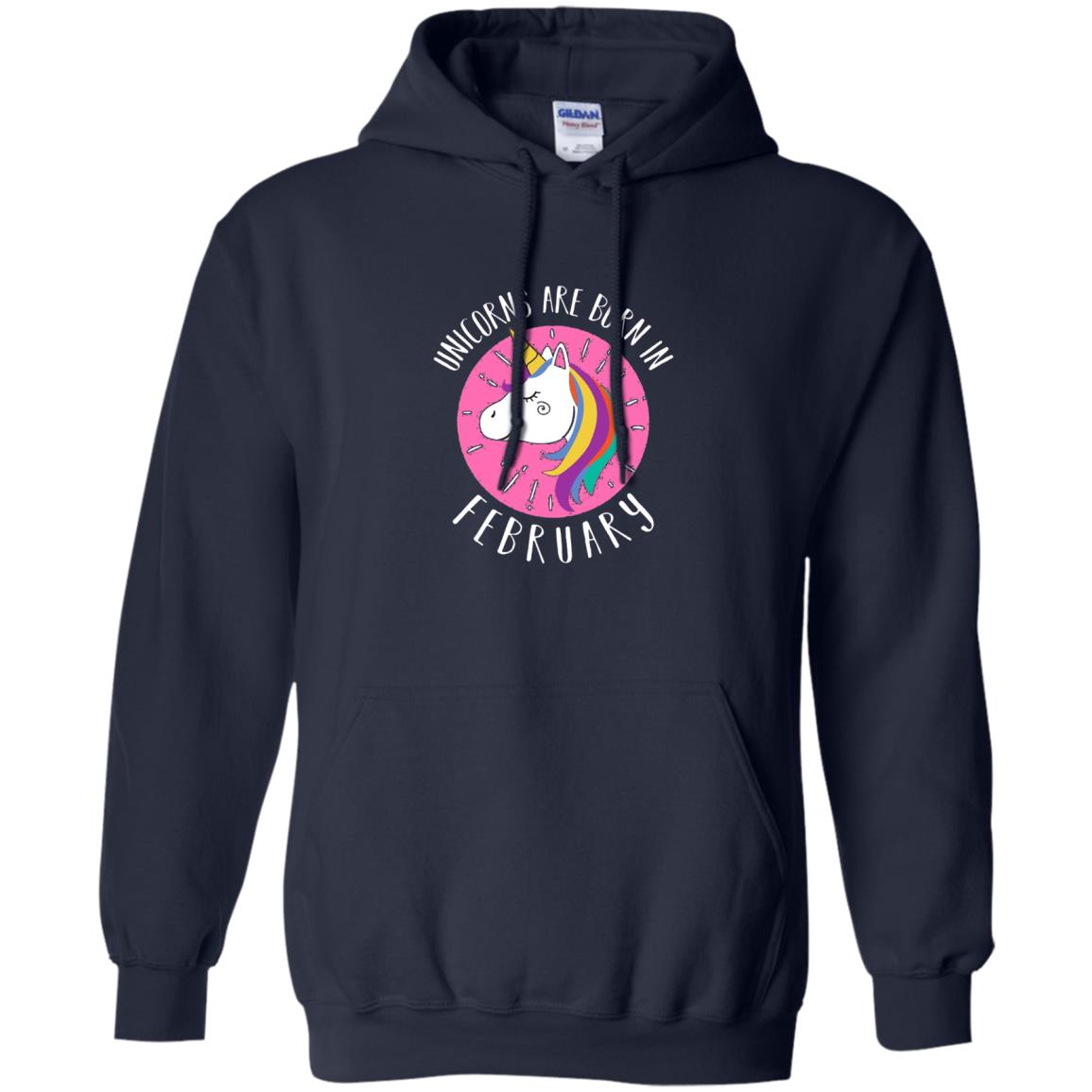 February Birthday T-shirt Unicorns Are Born In February Navy
