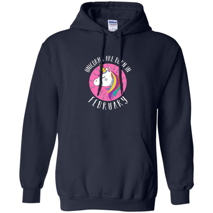 February Birthday T-shirt Unicorns Are Born In February Navy