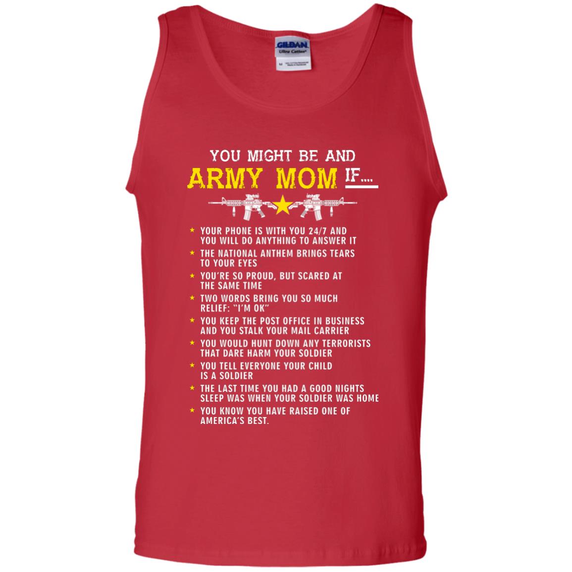 Veteran T-shirt You Might Be An Army Mom If Red