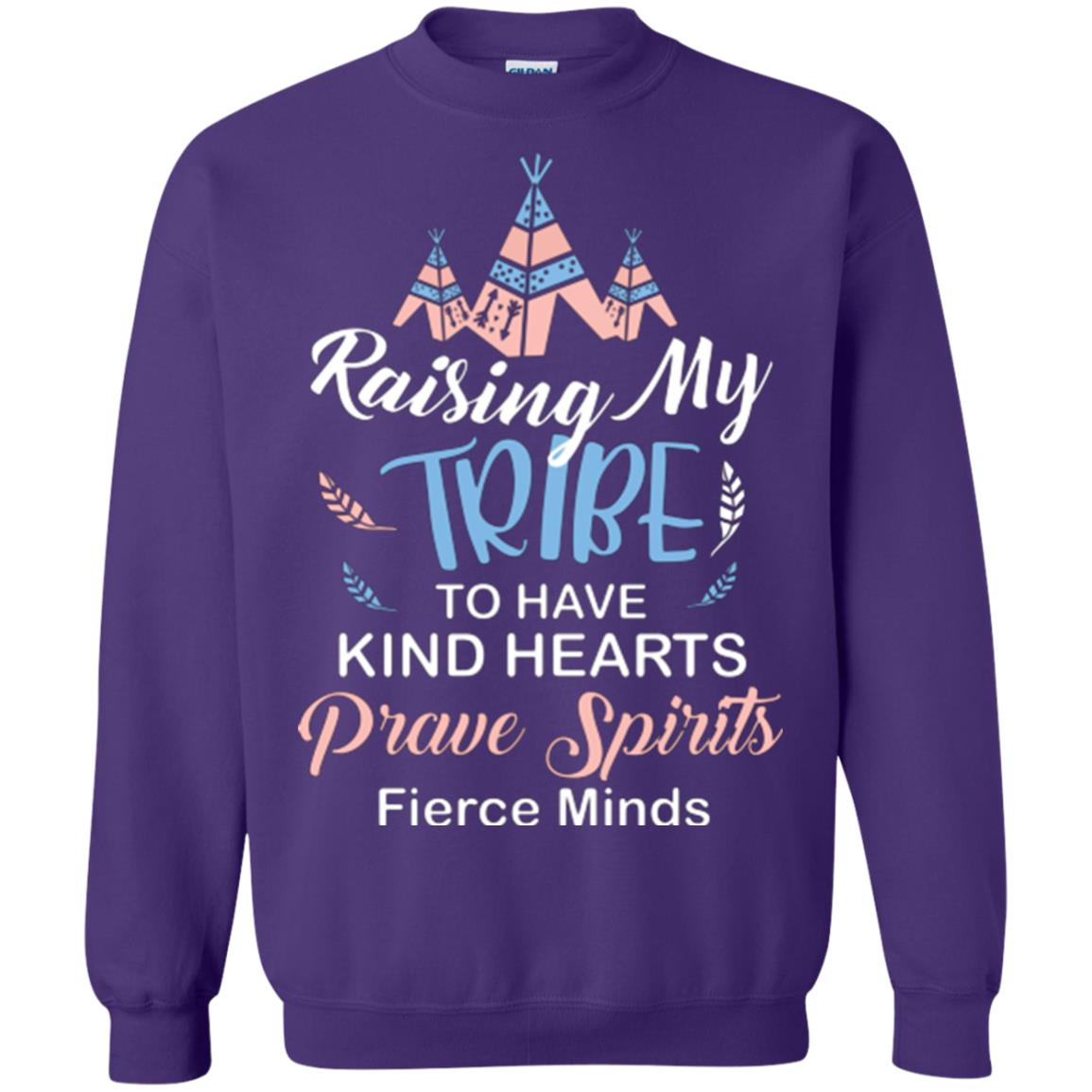 Mommy T-shirt Raising My Tribe To Have Kind Hearts Purple