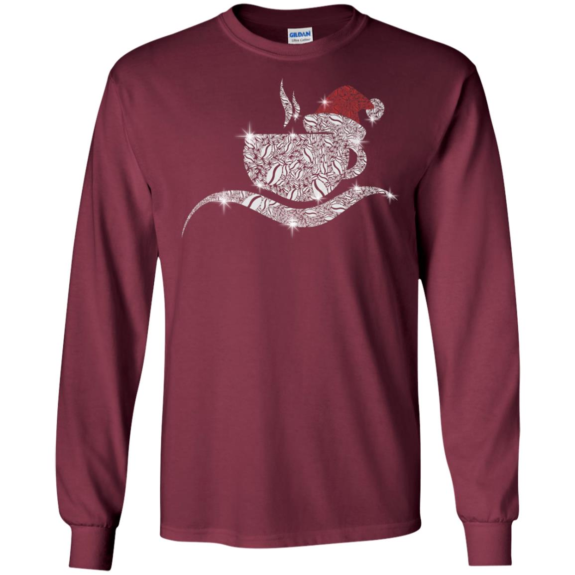 Coffee Glass Christmas Gift Drinking Lovers Shirt Maroon