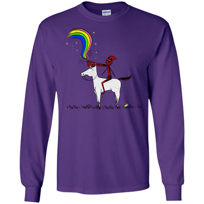 Deadpool With Unicorn Movie T-shirt Purple