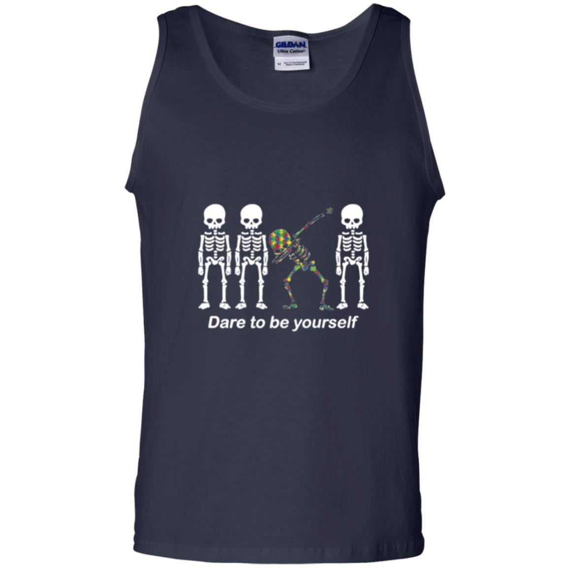 Dabbing T-shirt Dabbing Skeleton Dare To Be Yourself Navy