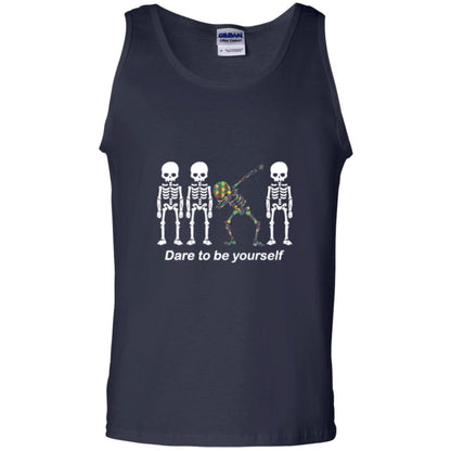 Dabbing T-shirt Dabbing Skeleton Dare To Be Yourself Navy