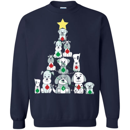 Dogs Lovers T-shirt Christmas Tree By Dogs Navy