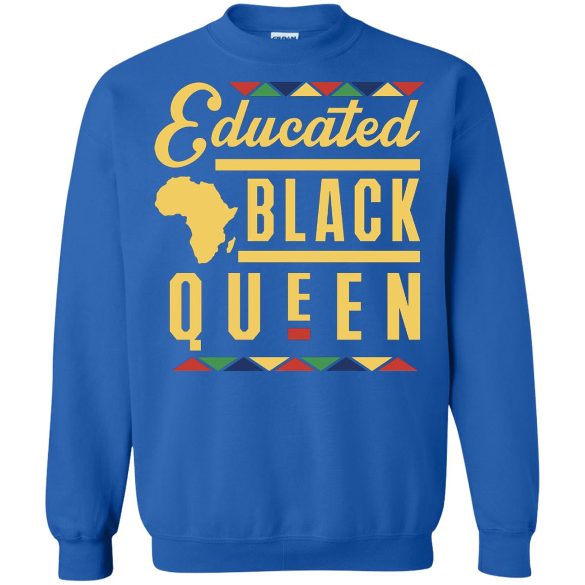 African American T-shirt Educated Black Queen Royal