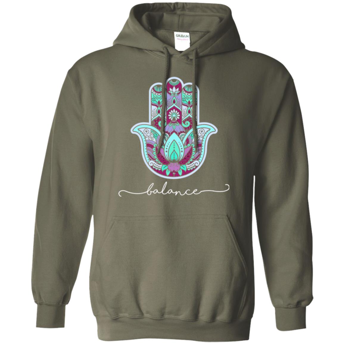 Balance Yoga Gym Hamsa T-shirt Military Green