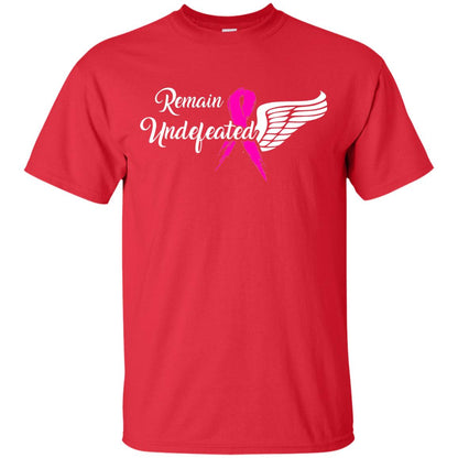 Breast Cancer T-shirt Remain Undefeated Red