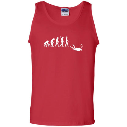 Evolution Of Man Funny Scuba Diving T-shirt Red