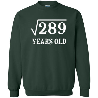 Brithday T-shirt Square Root Of 289 Forest Green