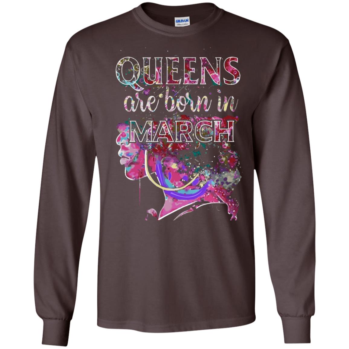 Birthday T-shirt Queens Are Born In March Dark Chocolate