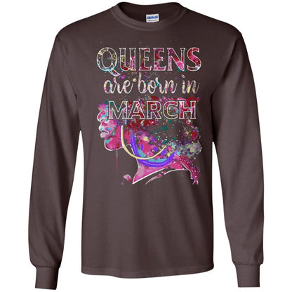 Birthday T-shirt Queens Are Born In March Dark Chocolate