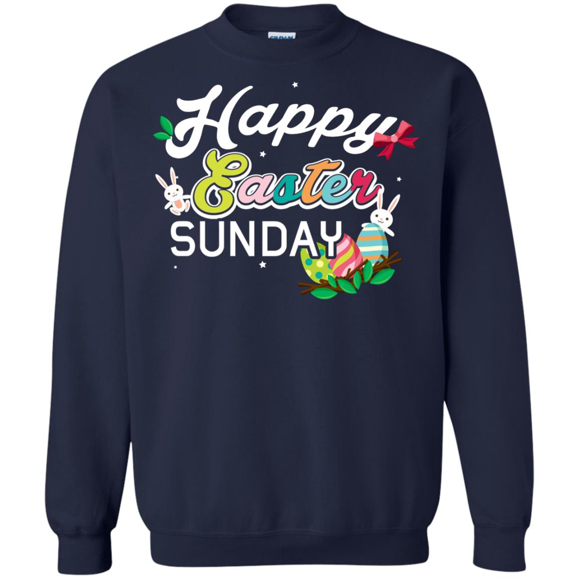 Christian T-shirt Happy Easter Sunday Navy