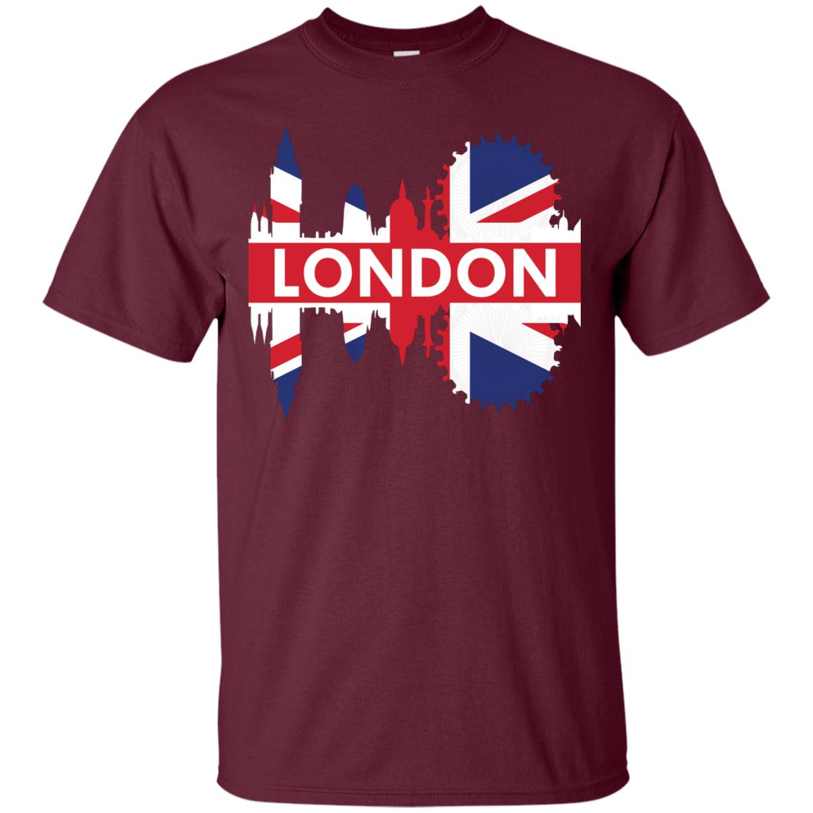 Flag Of United Kingdom London Gift Shirt For Britain Maroon
