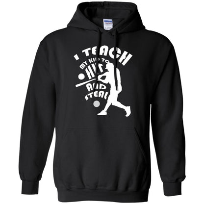 Baseball Lover T-shirt I Teach My Kid To Hit And Steal Black