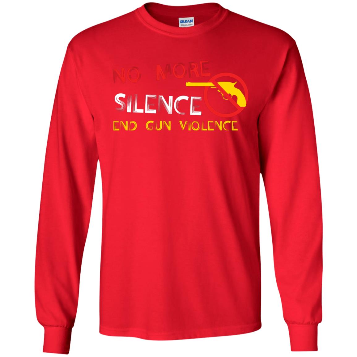 Anti Gun T-shirt No More Silence End Gun Violence Red