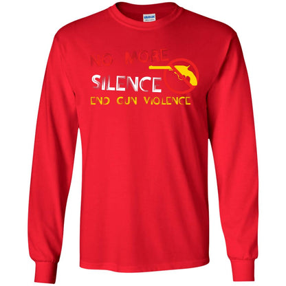 Anti Gun T-shirt No More Silence End Gun Violence Red