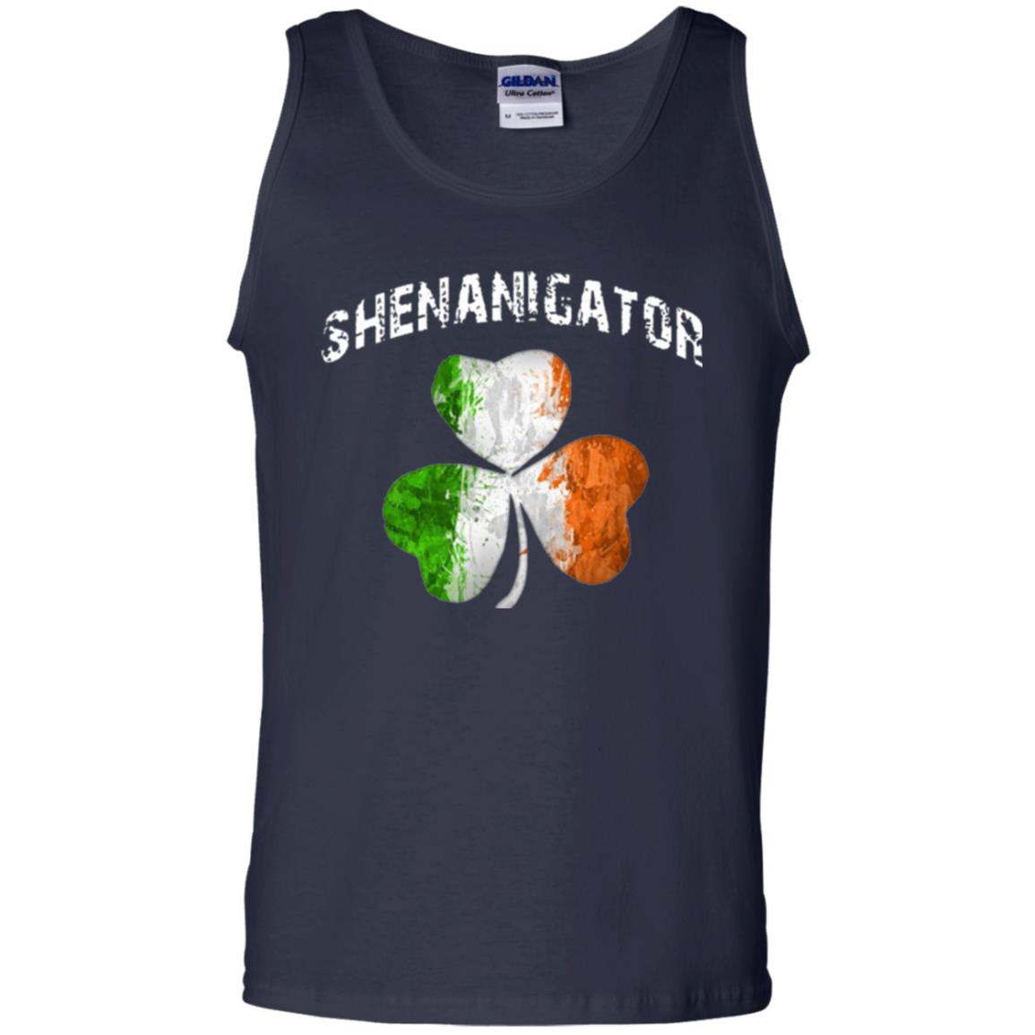 Shenanigator T-shirt St Patrick_s Day Shamrock Navy