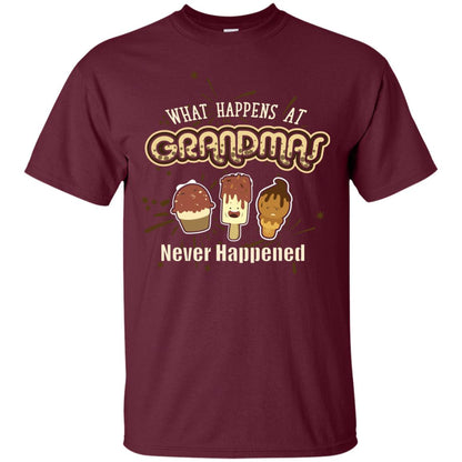 What Happens At Grandmas Never Happened Family Shirt Maroon