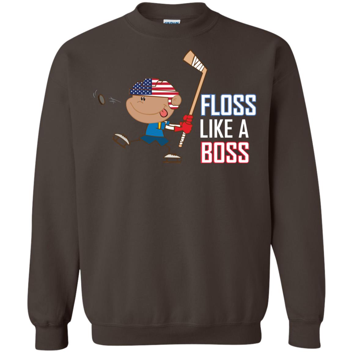 Floss Like A Boss Shirt For Hockey Players Dark Chocolate