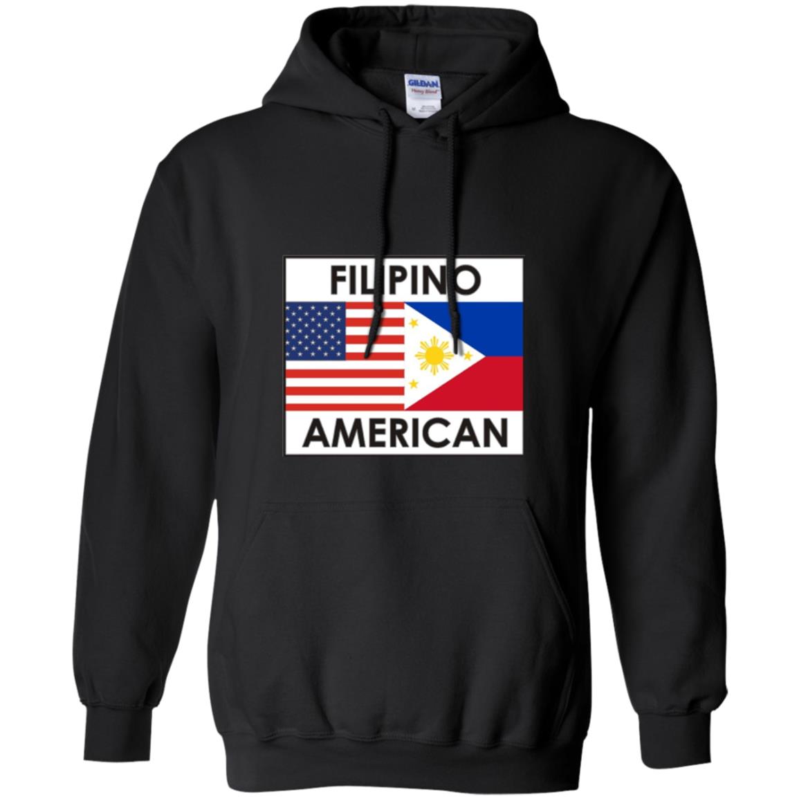 Filipino American T-shirt Philippines Usa Flags Black