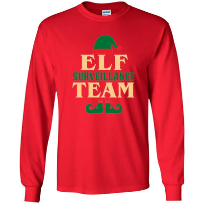 Christmas T-shirt Elf Surveillance Team T-shirt Red