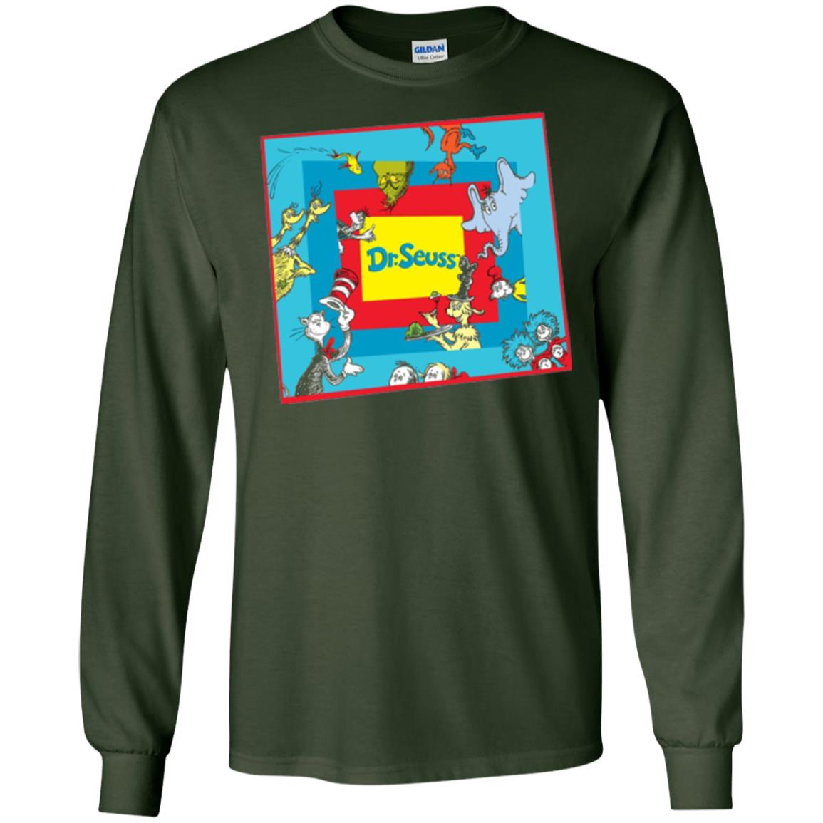 Dr. Seuss Character National Wear Red Day T-shirt Forest Green